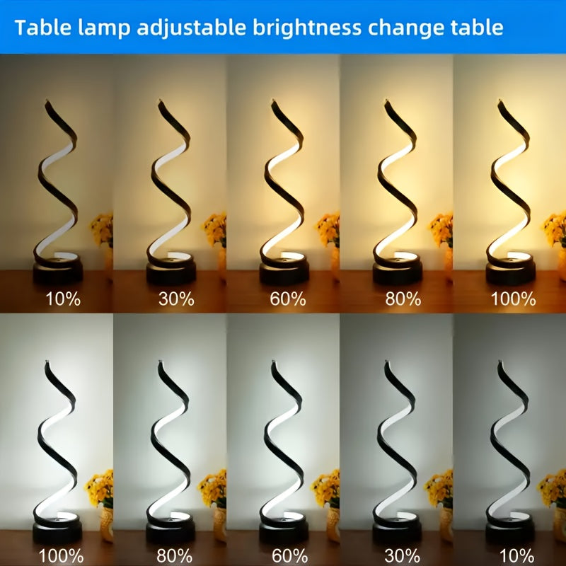 4pcs Classic Creative Desk Lamp. 3-Color Spiral LED Adjustable Arm, Warm Light, Multifunctional, Space-Saving Design For Bedroom, Ideal Gift For Halloween Decorations, Thanksgiving Or Christmas Celebrations, Available In 1\u002F2pcs. Adjustable 15 Levels