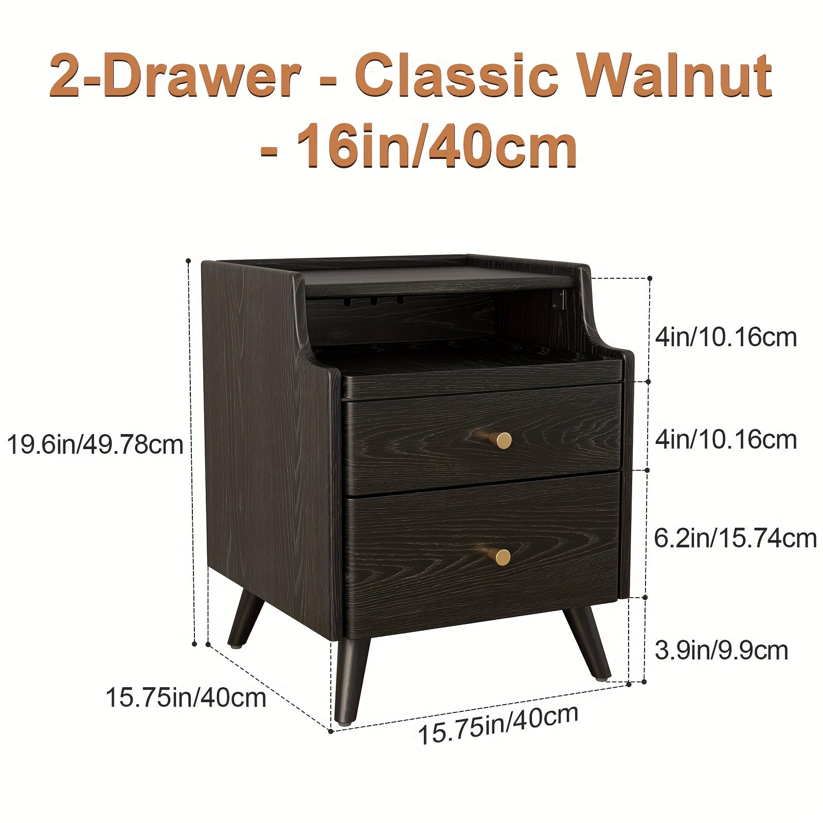 Furniture, Bedroom and Living Room Furniture, 8\u002F12\u002F16 Inch Wide Ultra-Narrow Small Solid Wood Nightstand, Walnut Bedside Table, Space-Saving Design, Suitable for Bedroom, Christmas Gift Black Friday Item Free Shipping