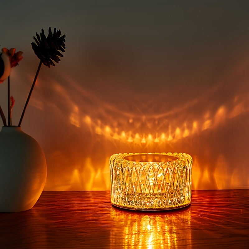 Portable Crystal LED Table Lamp 3-Levels Brightness Desk Lamp 16 Color Touch Control Rechargeable Lamp Night Light Bedside Lamp Dining Room Lamp