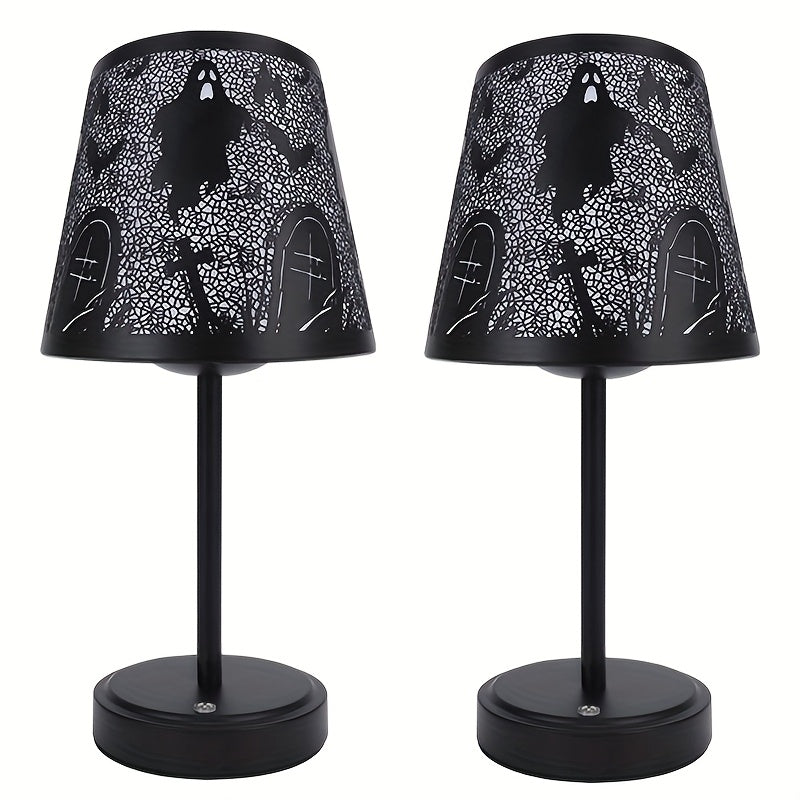 2pcs Rechargeable Skull Desk Lamp - Cordless Desk Lamp, Gothic Home Decoration 3-channel Dimmable Touch Desk Lamp, Gothic Room Decoration Skull Lamp, Halloween Decoration Skull Lamp