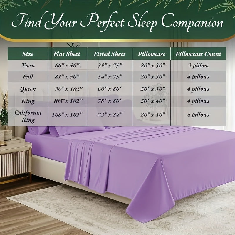 6pcs Bamboo Cooling Bed Sheets Queen Size - Ultra-Soft Cooling Bedclothes Suitable for Hot Sleepers, Deep Pocket Fits Most Mattresses, Double-Stitched Sheets, Machine Washable Bamboo Fabric (Queen Bed Sheets) - Christmas Gift for s, Christmas Decor