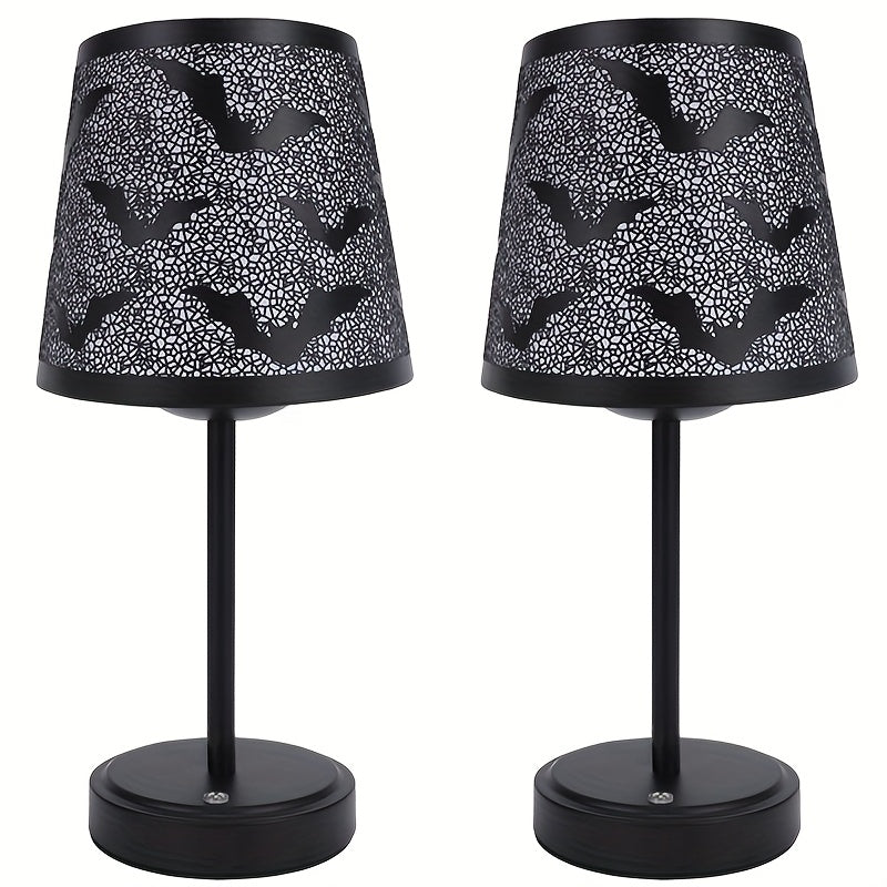 2pcs Rechargeable Skull Desk Lamp - Cordless Desk Lamp, Gothic Home Decoration 3-channel Dimmable Touch Desk Lamp, Gothic Room Decoration Skull Lamp, Halloween Decoration Skull Lamp