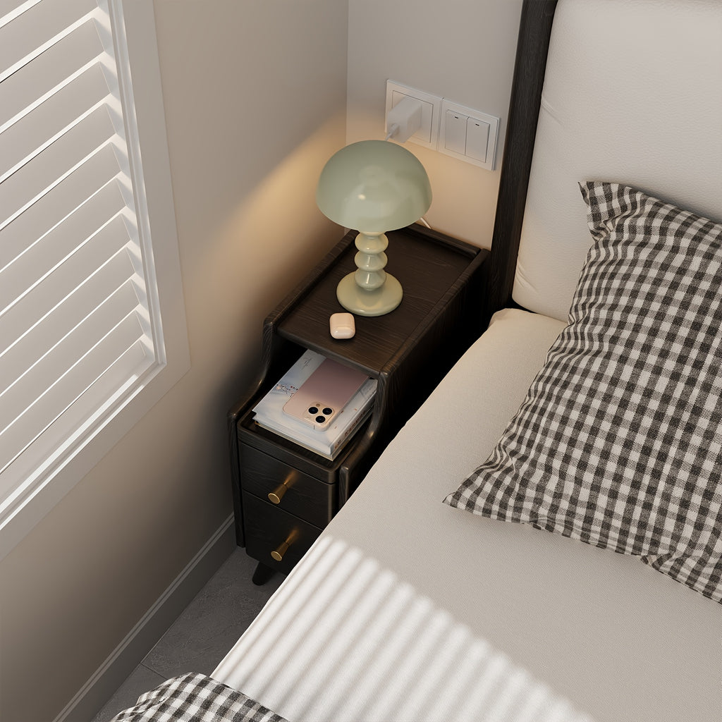 Furniture, Bedroom and Living Room Furniture, 8\u002F12\u002F16 Inch Wide Ultra-Narrow Small Solid Wood Nightstand, Walnut Bedside Table, Space-Saving Design, Suitable for Bedroom, Christmas Gift Black Friday Item Free Shipping