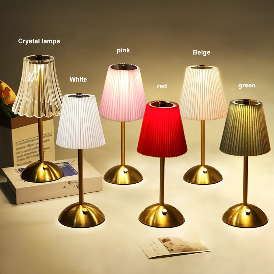USB Rechargeable LED Lamp 2pcs Cordless Table Lamps-Rechargeable 6 Style Vintage LED Desk Lamp With USB Port, 2200 MAh Battery, LED Small Portable Touch Bedside Lamp For Bedroom Living Room Home Office, Available In 1pc