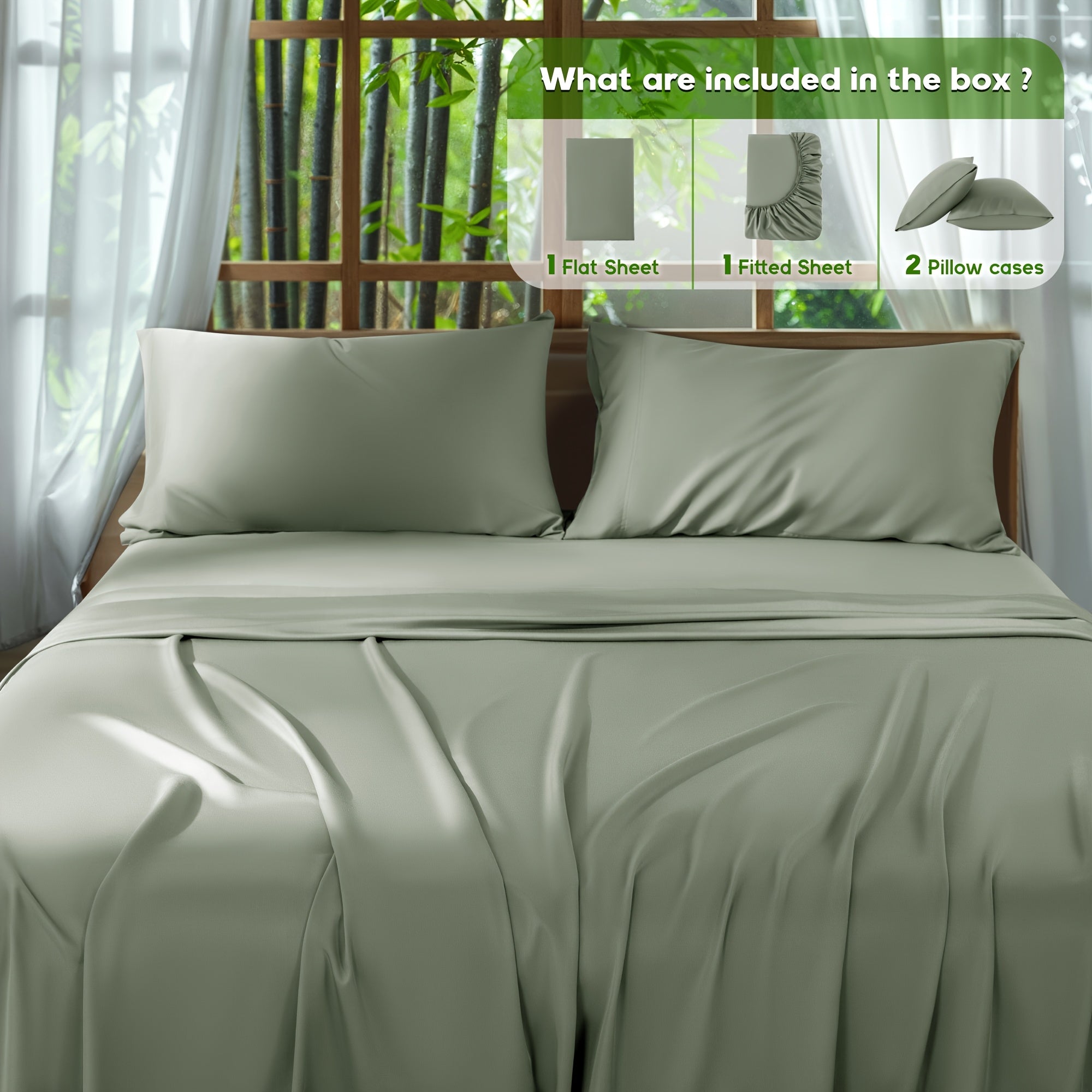 4-Piece Bamboo Sheet Set, All-Season Comfort, 16\