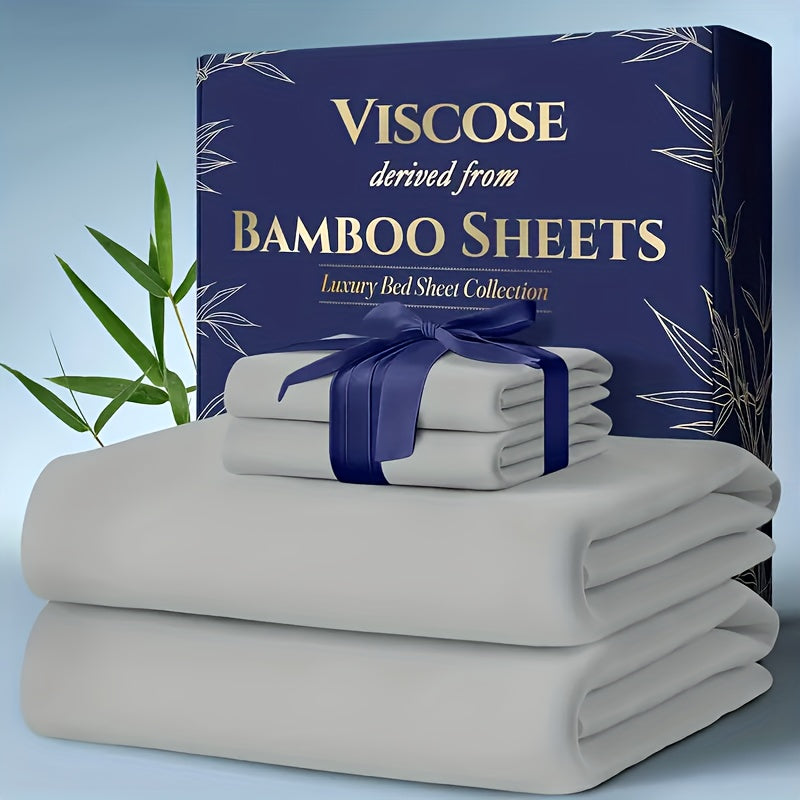 6pcs Bamboo Cooling Bed Sheets Queen Size - Ultra-Soft Cooling Bedclothes Suitable for Hot Sleepers, Deep Pocket Fits Most Mattresses, Double-Stitched Sheets, Machine Washable Bamboo Fabric (Queen Bed Sheets) - Christmas Gift for s, Christmas Decor