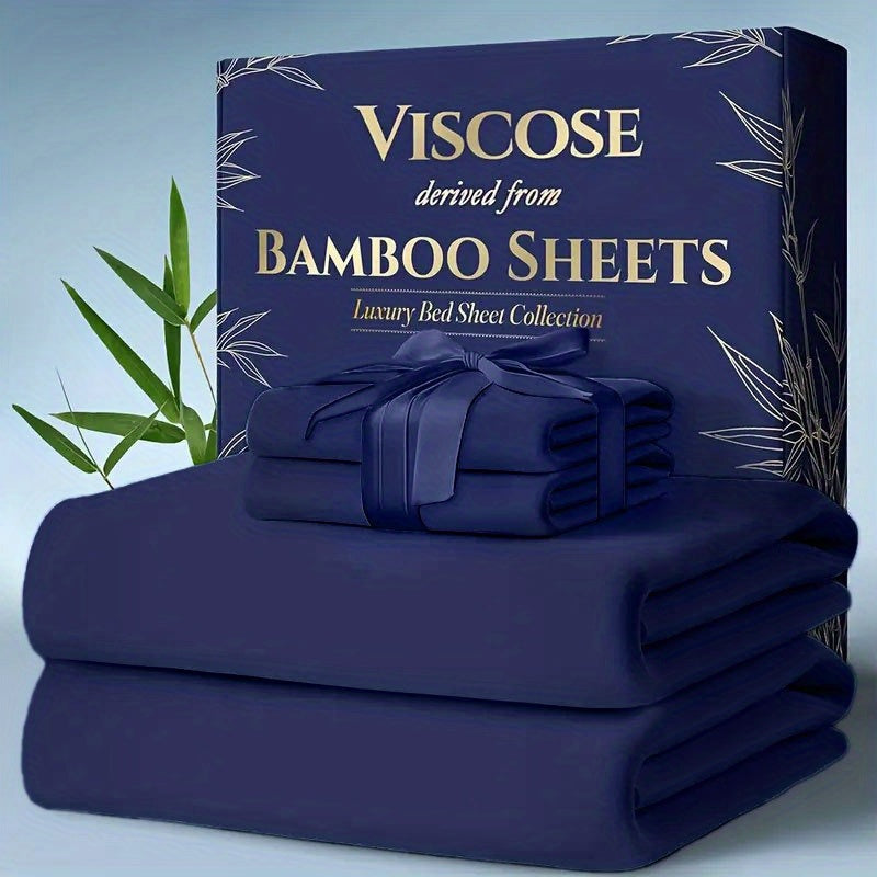 6pcs Bamboo Cooling Bed Sheets Queen Size - Ultra-Soft Cooling Bedclothes Suitable for Hot Sleepers, Deep Pocket Fits Most Mattresses, Double-Stitched Sheets, Machine Washable Bamboo Fabric (Queen Bed Sheets) - Christmas Gift for s, Christmas Decor