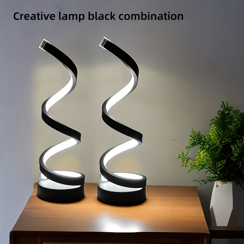 4pcs Classic Creative Desk Lamp. 3-Color Spiral LED Adjustable Arm, Warm Light, Multifunctional, Space-Saving Design For Bedroom, Ideal Gift For Halloween Decorations, Thanksgiving Or Christmas Celebrations, Available In 1\u002F2pcs. Adjustable 15 Levels