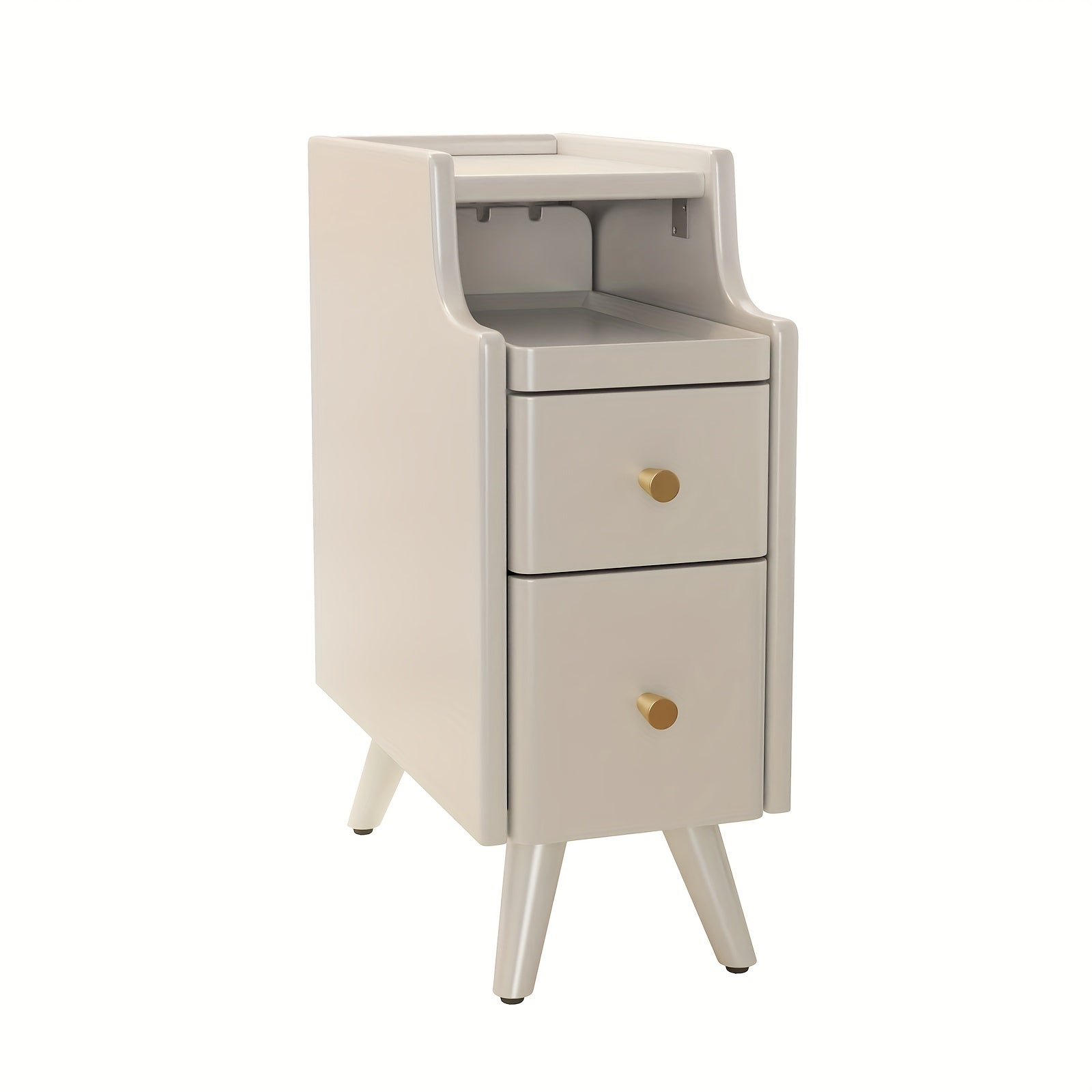 KASLANDI Solid Wood Nightstand with Drawers | Walnut Bedside Table for Bedroom, Christmas Gifts, Black Fridays Special, Free Shipping