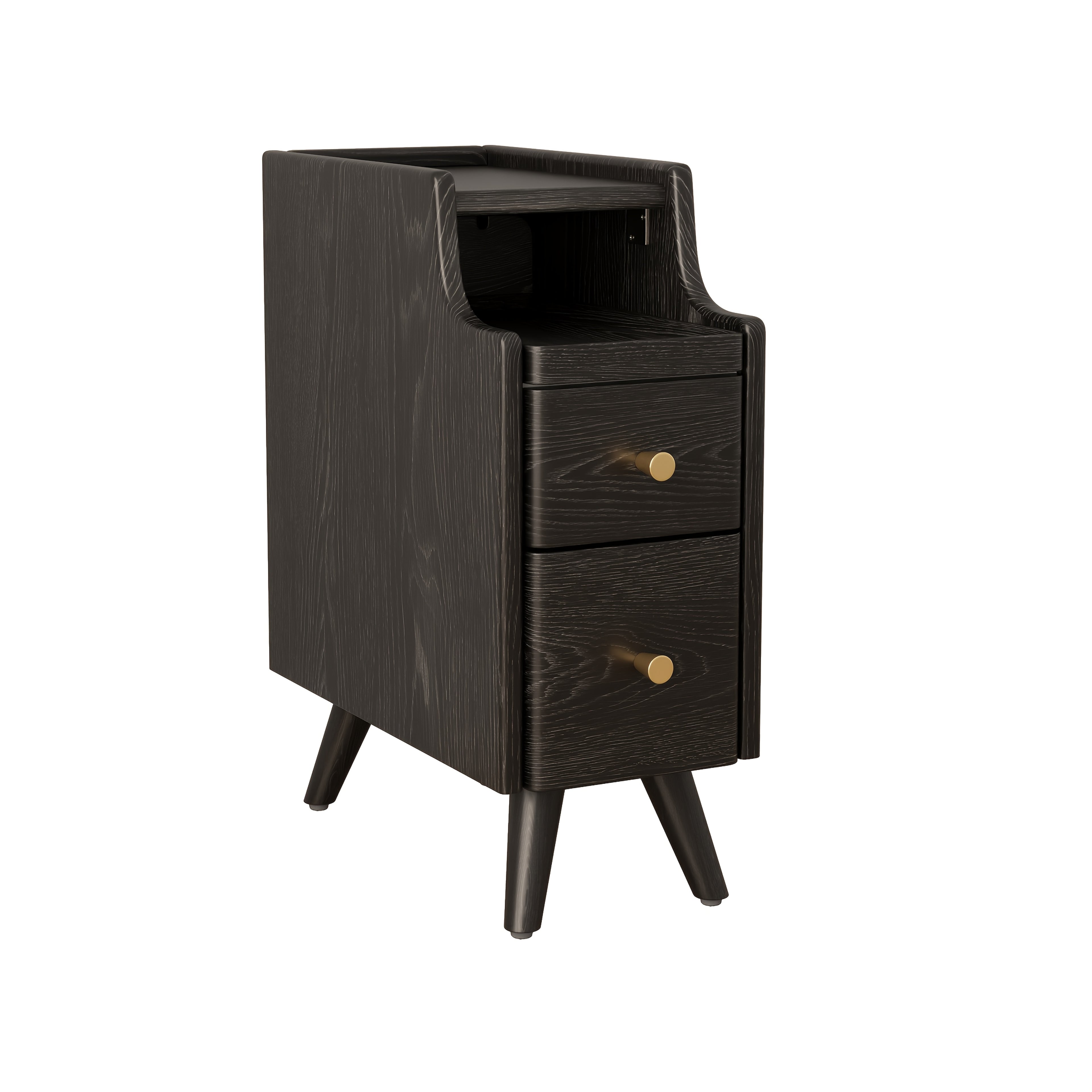 KASLANDI Solid Wood Nightstand with Drawers | Walnut Bedside Table for Bedroom, Christmas Gifts, Black Fridays Special, Free Shipping