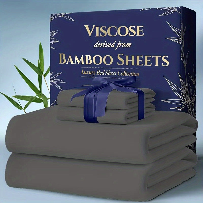 6pcs Bamboo Cooling Bed Sheets Queen Size - Ultra-Soft Cooling Bedclothes Suitable for Hot Sleepers, Deep Pocket Fits Most Mattresses, Double-Stitched Sheets, Machine Washable Bamboo Fabric (Queen Bed Sheets) - Christmas Gift for s, Christmas Decor