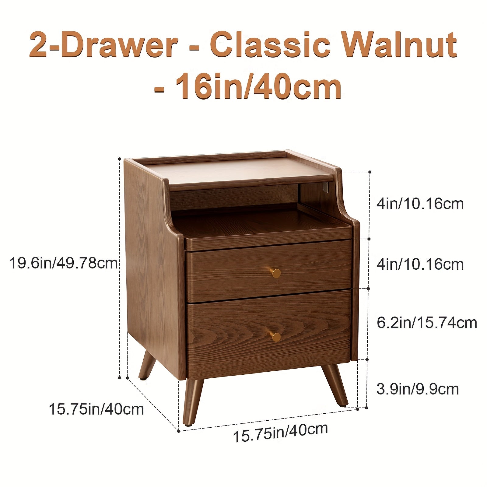 Furniture, Bedroom and Living Room Furniture, 8\u002F12\u002F16 Inch Wide Ultra-Narrow Small Solid Wood Nightstand, Walnut Bedside Table, Space-Saving Design, Suitable for Bedroom, Christmas Gift Black Friday Item Free Shipping