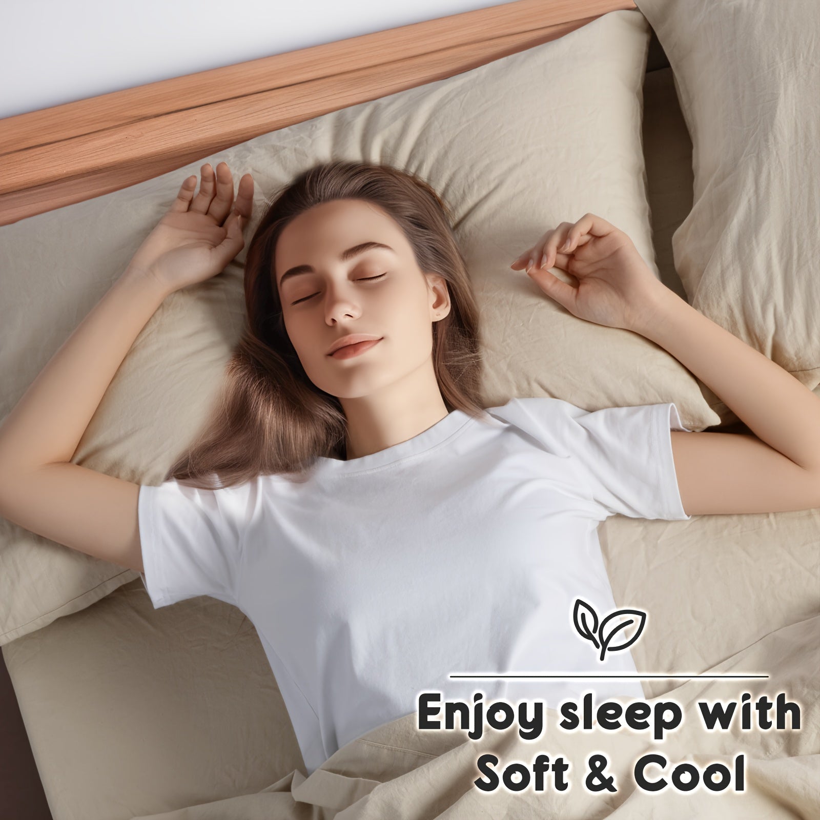 Linen Bed Sheets Set, Bed Sheets 4pcs Set, Solid Color Natural Flax Blend Soft Breathable Bedding, 16 Inches Deep Pocket, All Season