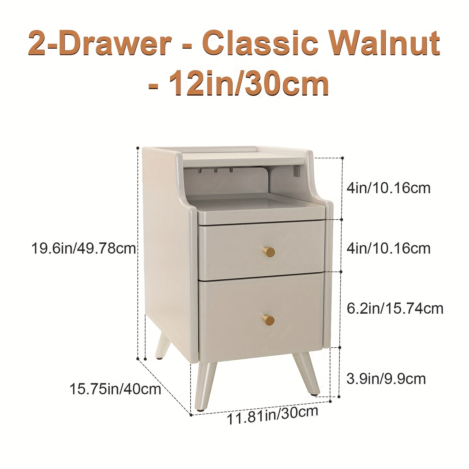 Furniture, Bedroom and Living Room Furniture, 8\u002F12\u002F16 Inch Wide Ultra-Narrow Small Solid Wood Nightstand, Walnut Bedside Table, Space-Saving Design, Suitable for Bedroom, Christmas Gift Black Friday Item Free Shipping