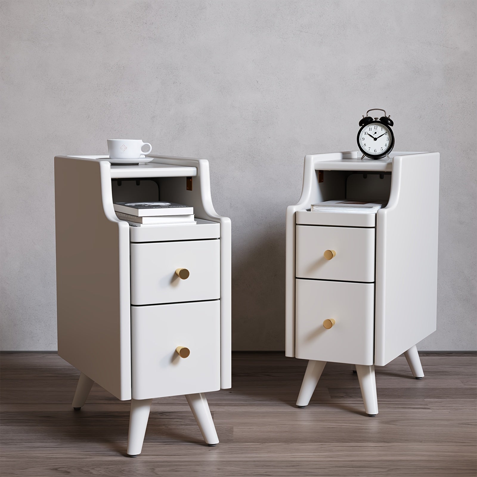 Furniture, Bedroom and Living Room Furniture, 8\u002F12\u002F16 Inch Wide Ultra-Narrow Small Solid Wood Nightstand, Walnut Bedside Table, Space-Saving Design, Suitable for Bedroom, Christmas Gift Black Friday Item Free Shipping