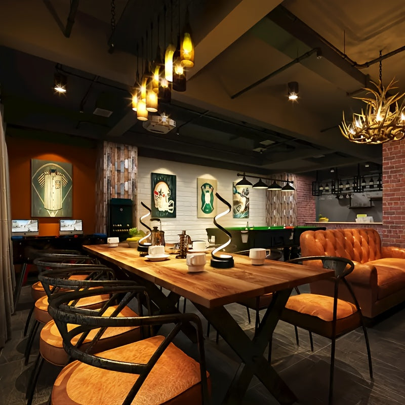 4pcs Classic Creative Desk Lamp. 3-Color Spiral LED Adjustable Arm, Warm Light, Multifunctional, Space-Saving Design For Bedroom, Ideal Gift For Halloween Decorations, Thanksgiving Or Christmas Celebrations, Available In 1\u002F2pcs. Adjustable 15 Levels