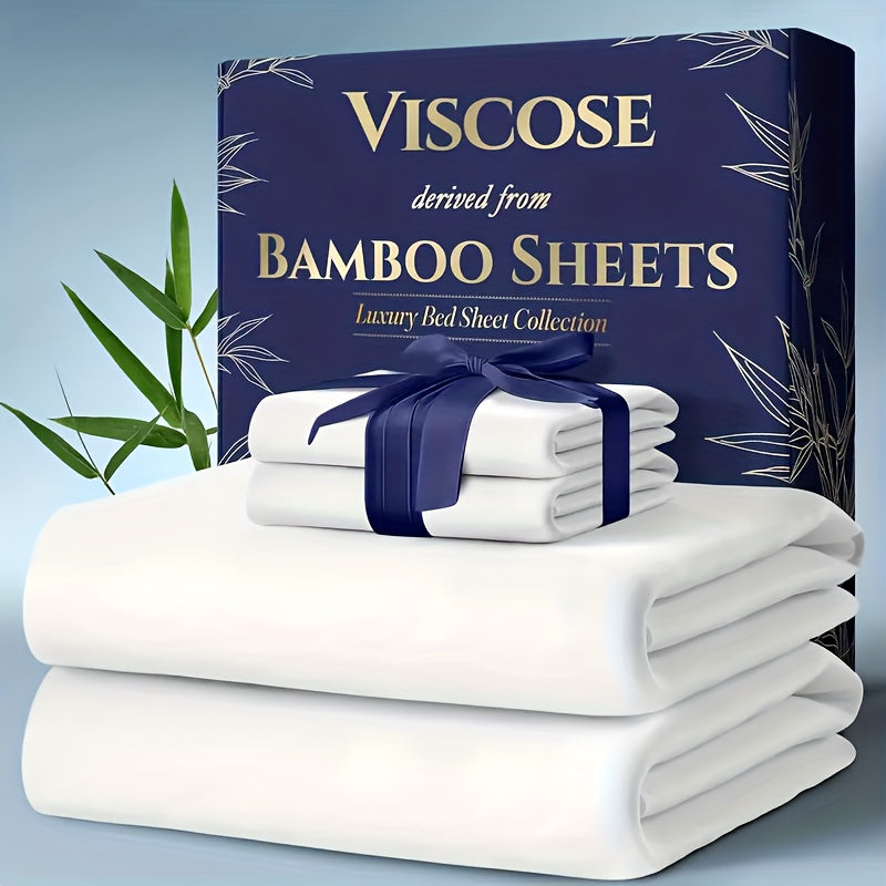 6pcs Bamboo Cooling Bed Sheets Queen Size - Ultra-Soft Cooling Bedclothes Suitable for Hot Sleepers, Deep Pocket Fits Most Mattresses, Double-Stitched Sheets, Machine Washable Bamboo Fabric (Queen Bed Sheets) - Christmas Gift for s, Christmas Decor