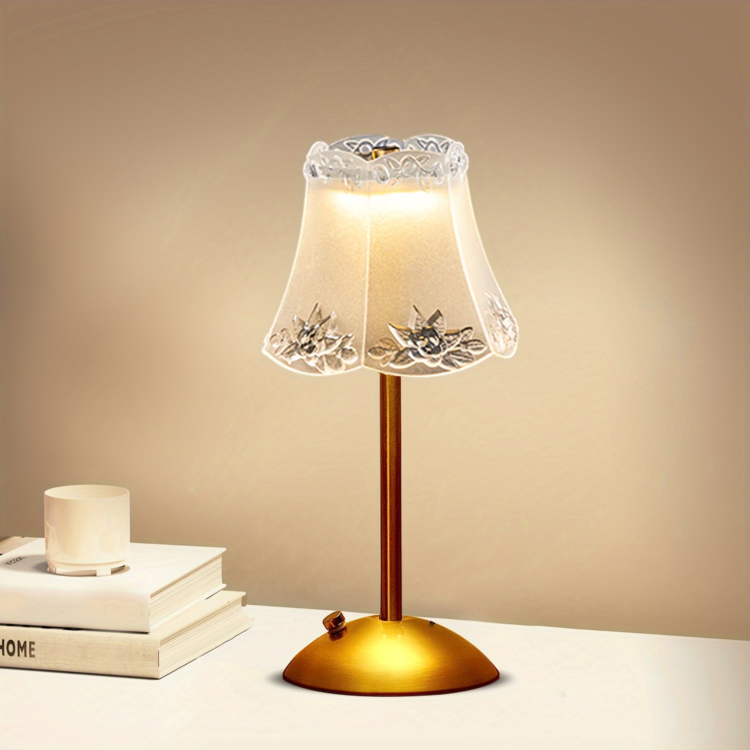 Portable Crystal Table Lamp with a Vintage Metal Design, Featuring Cordless Operation, Touch Control with Three Color Options, And Adjustable Brightness Levels, Perfect for Decorating Your Living Room, Kitchen, Or Dining Area