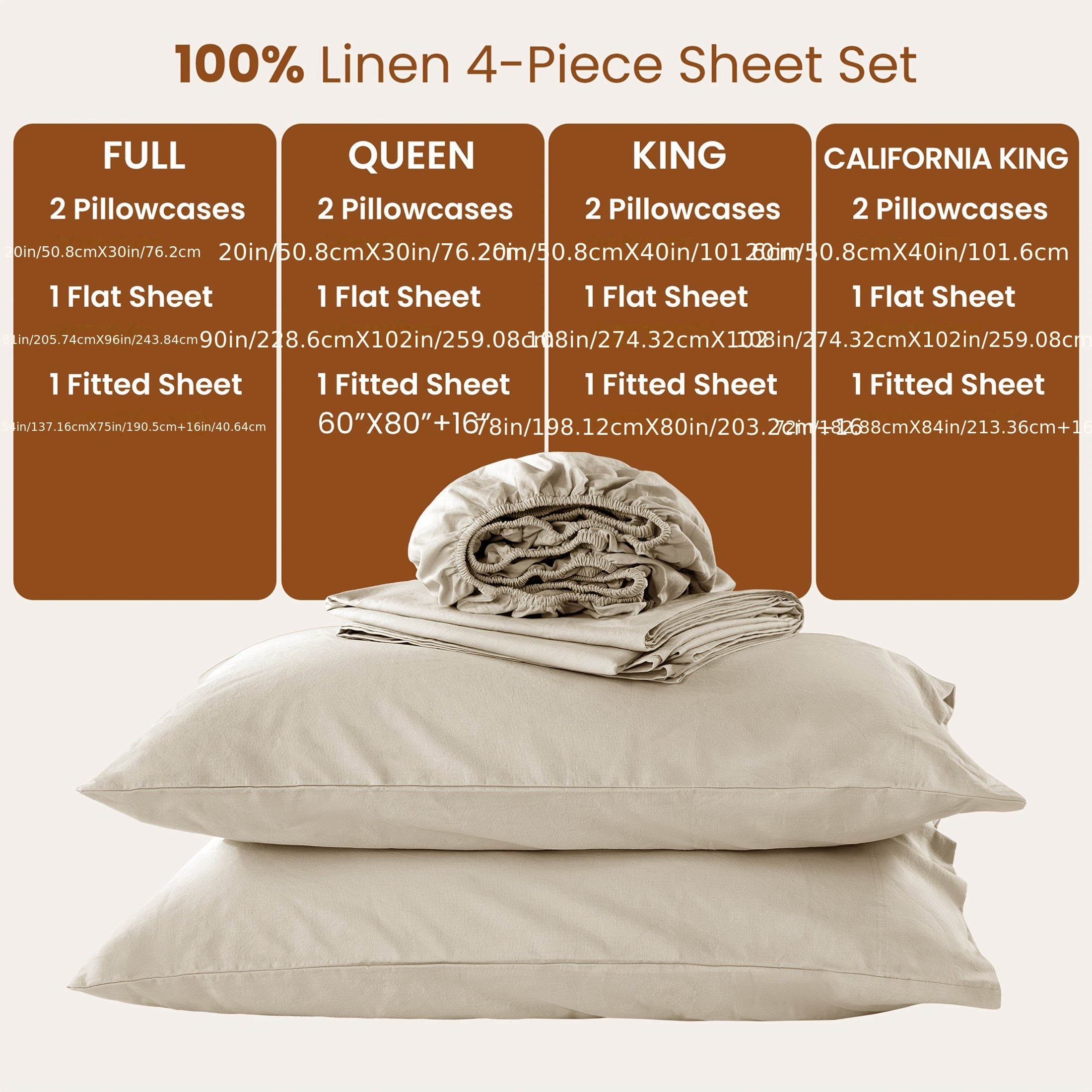 4pcs Bed Set, Breathable and Durable Bed Sheets, 16-Inch Deep Pocket Fitted Sheet, Machine Washable, All Season Use, Perfect Gift for Family or Friends (1 Flat Sheet + 1 Fitted Sheet + 2 Pillowcases)