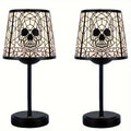 2pcs Rechargeable Skull Desk Lamp - Cordless Desk Lamp, Gothic Home Decoration 3-channel Dimmable Touch Desk Lamp, Gothic Room Decoration Skull Lamp, Halloween Decoration Skull Lamp